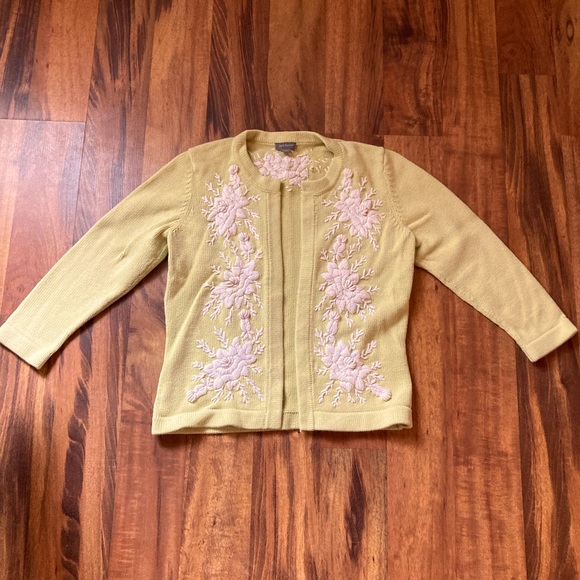 Ann Taylor Sweaters - Like new Ann Taylor embroidered flower cardigan